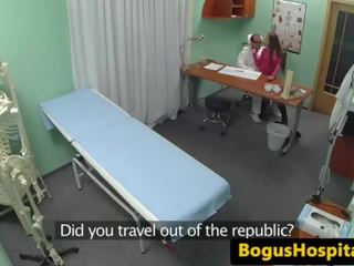European patient fucks medical person all over office
