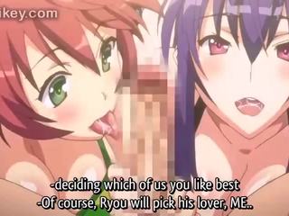 Lustful Anime Girls In Threesome Fuck