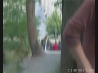 Czech Ms sucking cock on the street for money
