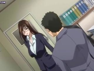 Sexuell aroused anime lehrer gibt blasen