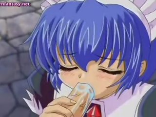 Kettő anime cselédek tasting egy pöcs