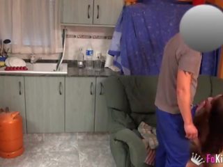 Another delivery buddy filmed while fucking oiled spanish deity