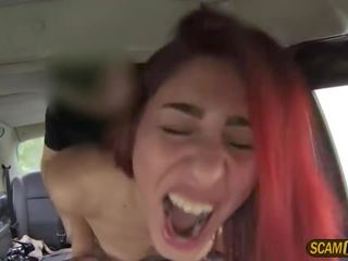 Redhead Saharas pussy gets fucked hard by driver big prick