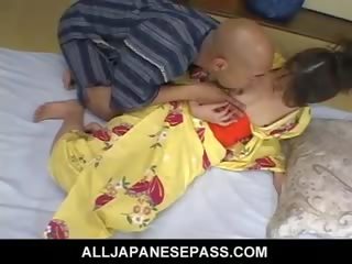 Hard up perfected Japanese Cougar In A Kimono Rides A Hard penis