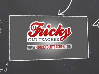 Tricky old Teacher - femme fatale uses Tongue to get Education