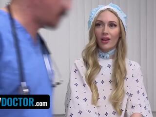 Attractive Blonde lassie Emma Starletto Submits Her Tight Pussy To Kinky medical man During Exam - Perv Doctor